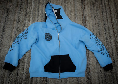 V1 OVERSIZED WASHED FULL ZIP FACE HOODIE