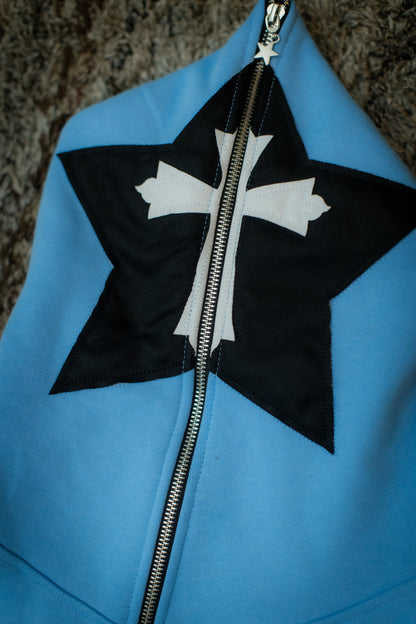 V1 OVERSIZED WASHED FULL ZIP FACE HOODIE