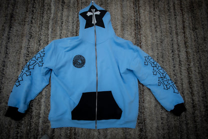 V1 OVERSIZED WASHED FULL ZIP FACE HOODIE