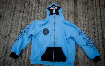 V1 OVERSIZED WASHED FULL ZIP FACE HOODIE